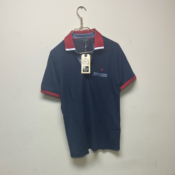 Raymond Dark Blue Polo with Red Highlights - Picture 1 of 1